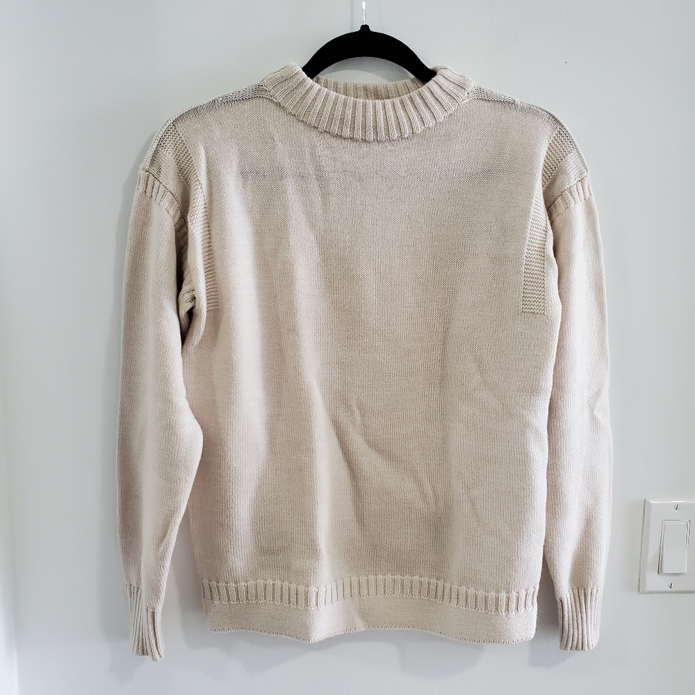 Ivory crewneck knit sweater - Uniqlo U